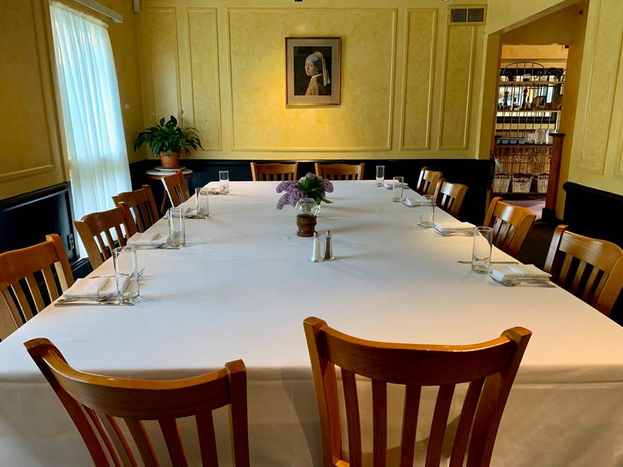 Private dining room table setting